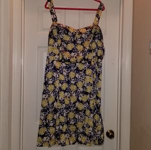 Modcloth Navy and Yellow Sundress